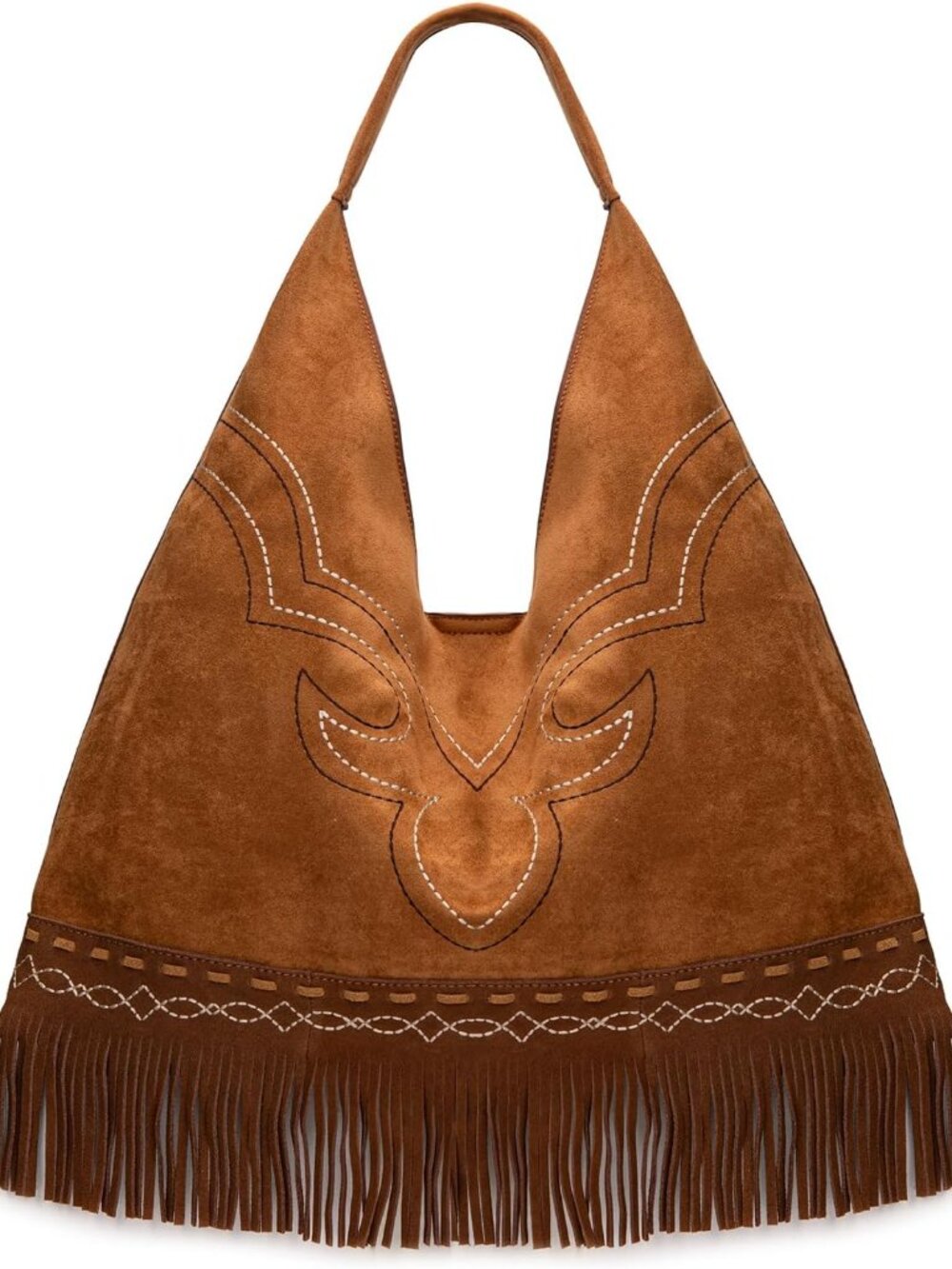 Fringe Large Hobo Bags for Women Western Oversize Suede Shoulder Purses Ladies T